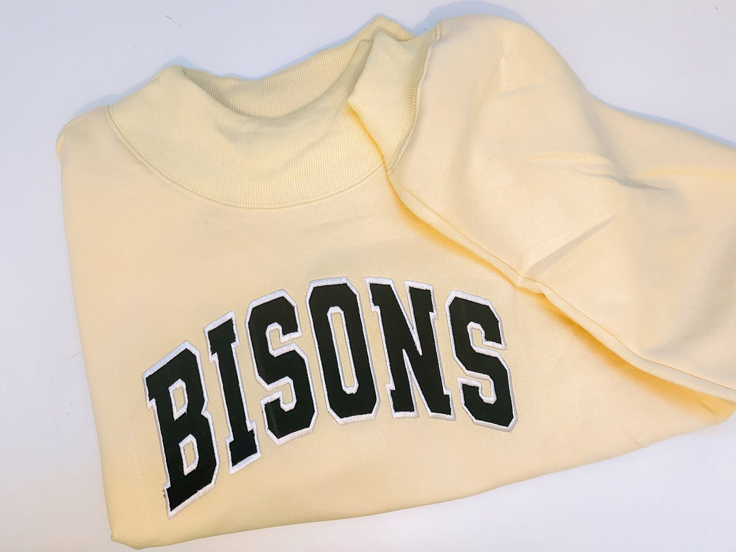 Varsity Lettered Mockneck Pullover YELLOW