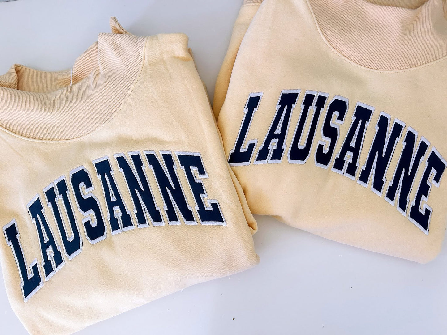 Varsity Lettered Mockneck Pullover YELLOW