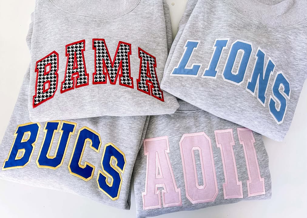 Varsity Lettered Mockneck Pullover GREY